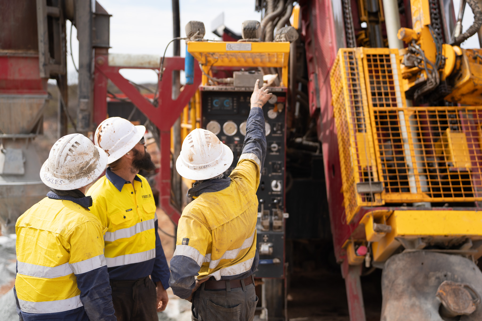 Three drillers working on site for Frontline Drilling